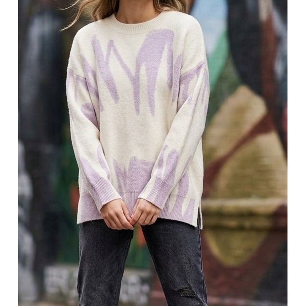 Soft Grunge Indie Sleeze Altar'd State Spray Painted Oversized Sweater size M/L